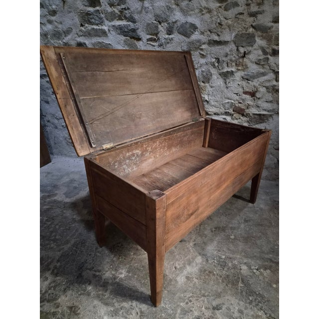 Rustic Antique 19th Century French Oak Flour Chest For Sale - Image 3 of 18