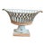 French White,Salmon and Gold Pierced Porcelain Compote Basket Centerpiece Bowl For Sale
