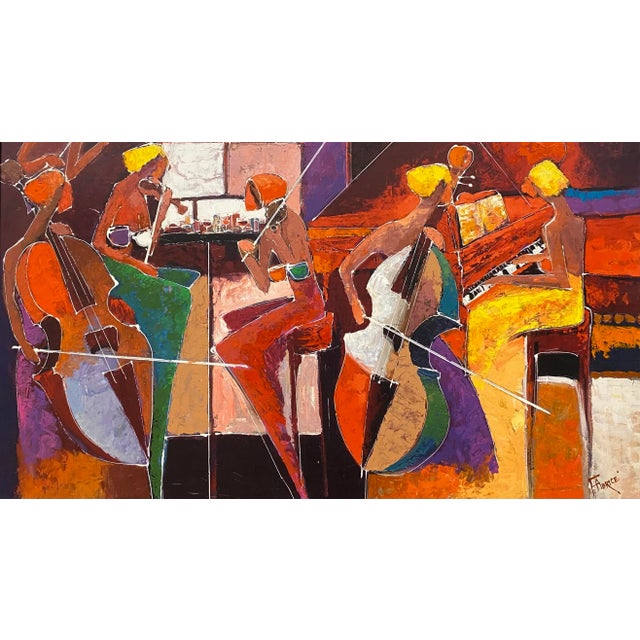 Large Contemporary Hand Embellished Color Giclee on Canvas Signed Fabrice For Sale - Image 4 of 9