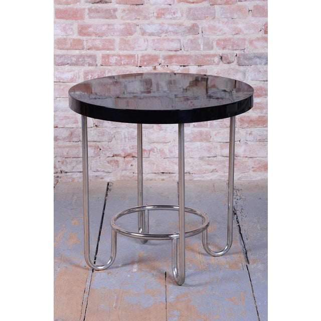 Bauhaus Czech Bauhaus Round Table in Chrome attributed to Slezák Factories, 1920s For Sale - Image 3 of 11