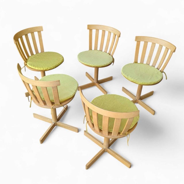 Set of 5 Scandinavian Swivel Chairs by Edsbyverken, 1960s For Sale - Image 12 of 18