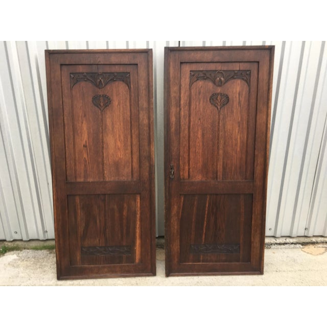 An oak door from a 19th century wardrobe. The door is in good working order as a wardrobe door or as a wall decoration,...