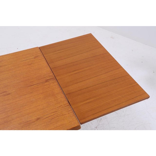 Brown Vintage Teak Dining Table by Burchardt-Nielsen | Mid-Century Extendable Table Danish Design, 1960s For Sale - Image 8 of 15