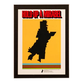 2002 Canadian Exhibition Postcard, "Hold-Up À Mirabel" From 1975 Canadian Political Poster, Vittorio Fiorucci For Sale