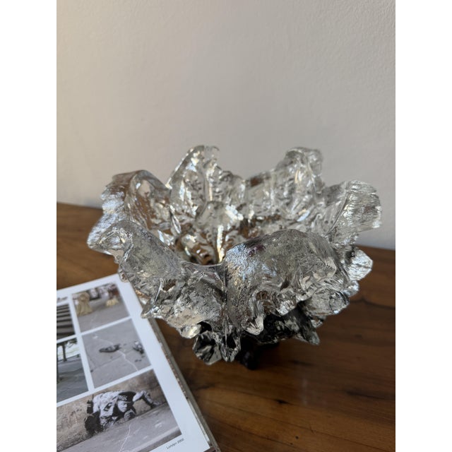 Black and Clear Ice Glass Iceberg Centerpiece by Pertti Santalahti for Humppila, Finland, 1970s For Sale - Image 10 of 12