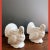 Awesome autumn decor with this rare, chic pair of Mid-Century Modern White Ceramic Turkey Candleholders by Napcoware....