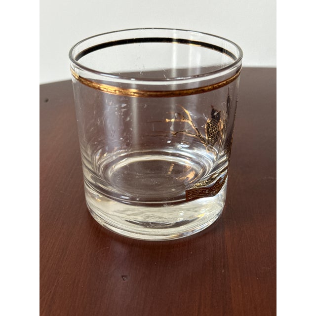 Mid 20th Century Culver Gold Owl Rocks Glasses— Set of 7 For Sale - Image 10 of 16