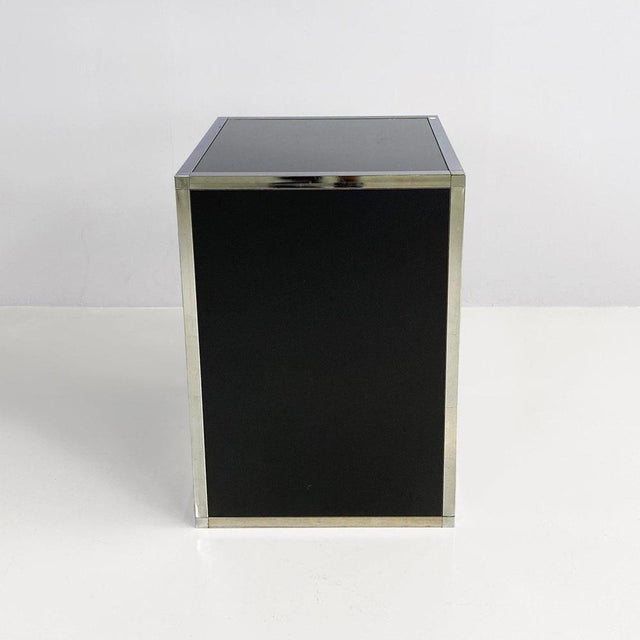 Metal Italian Modern Chromed Steel, Wood and Glass Table, 1990s For Sale - Image 7 of 18