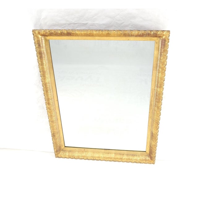 Scallop Edge 40x50 Carved & Gold Gilt Rectangle Frame c1940s Wall Mirror MInt! For Sale - Image 12 of 13
