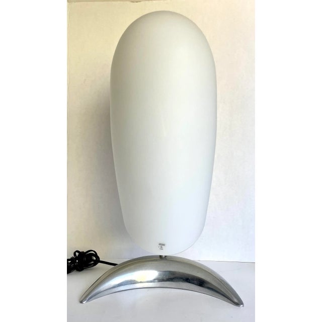 White 1970s Vetri Murano Italian Glass and Chrome "Floating" Modern Lamp For Sale - Image 8 of 13