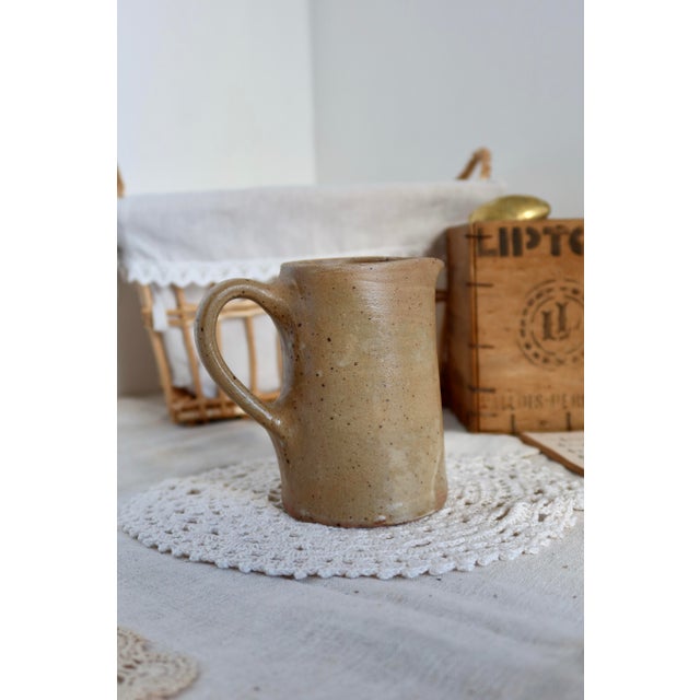 1950s Vintage Rustic Spotted Stoneware Milk Jug, 1950s For Sale - Image 5 of 6