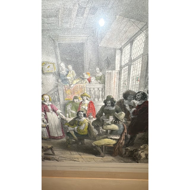 Framed 1842 Hand-Colored Lithograph by Jean-Baptiste Madou – “J. Steen Consultant Ses Amis” For Sale - Image 4 of 11