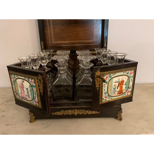 Complete napoleon iii liquor cabinet door model beautifully decorated with chiseled and gilded bronze three canton...