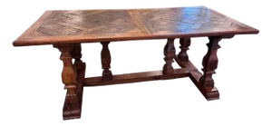 18th Century French Parquet Top Table With a Trestle Base