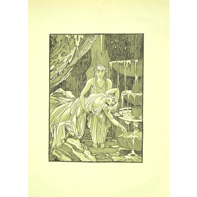 The Fountain is an original modern artwork realized by Ferdinand Bac (1859 - 1952) in the 1920s. Original Lithograph on...