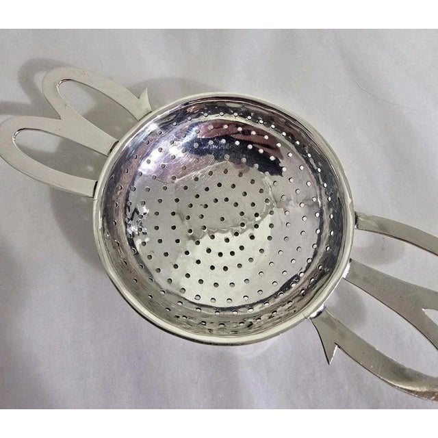 Mid-Century George VI Sterling Silver Tea Strainer, 1948 For Sale - Image 3 of 17