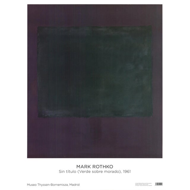 2022 Mark Rothko 'Untitled (Green on Purple), 1961' Abstract Offset Lithograph For Sale