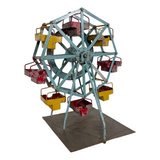 Vintage Metal Ferris Wheel Fairground Model, 1930s For Sale