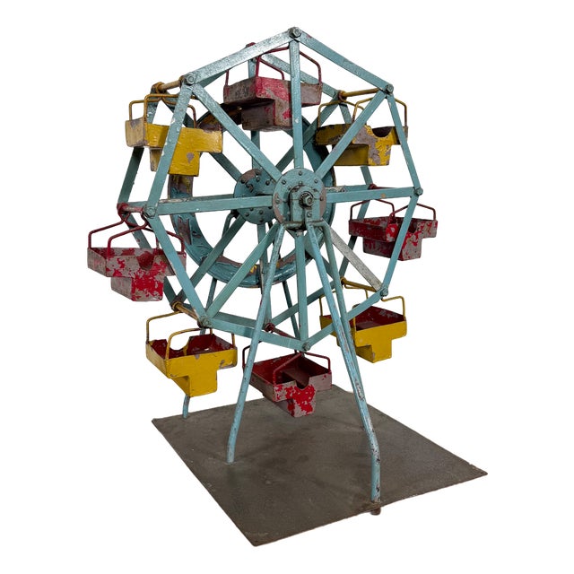 Vintage Metal Ferris Wheel Fairground Model, 1930s For Sale