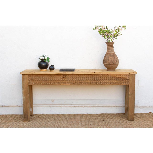 Antique Rajasthani Carved Beam Console Table For Sale - Image 11 of 11