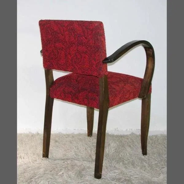 Wood German Art Deco Chair with Arcuate Armrests, 1930s For Sale - Image 7 of 9
