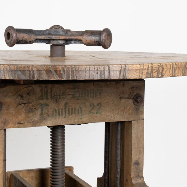 Early 20th Century Wine Tasting Table With Wine Press Base For Sale - Image 9 of 14