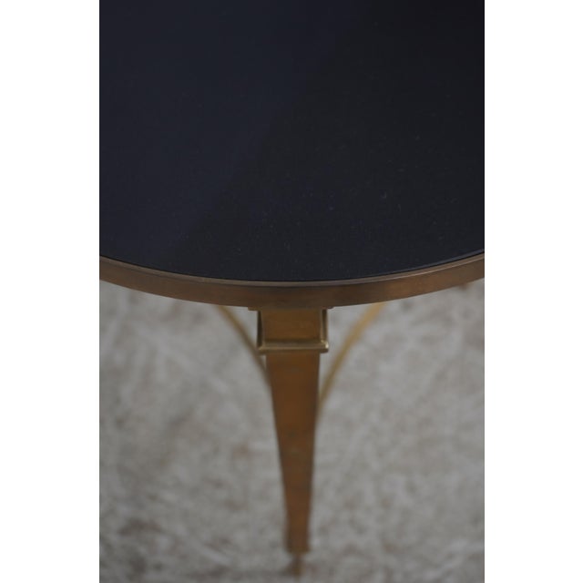 Global Views Global Views Round Granite Directorie Top Brass Table For Sale - Image 4 of 12