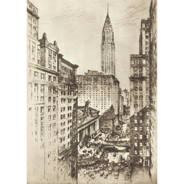 Limited edition (1526/2050) copper plate intaglio etching from "New York in Etchings" by Anton Schutz. Printed by the...