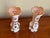 Pair of Antique Bohemian White & Pink Cased Art Glass Vases With Hand-Painted Floral Decoration For Sale - Image 11 of 12
