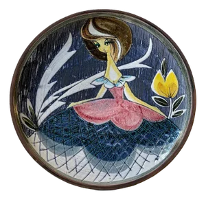 Art Pottery Sgrafitto Wall Plaque by Tilgmans, Sweden, 1950s