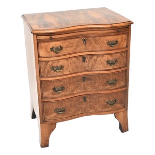 Antique Burr Walnut Chest of Drawers, 1890s For Sale