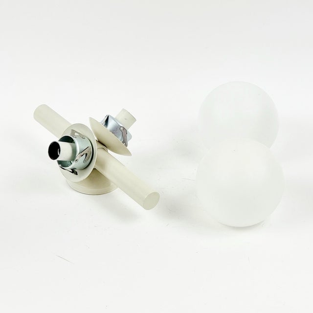 White Mid Century Space Age Opaline Glass Wall Lamp/Sconce From Kaiser Leuchten, Germany, 1960s For Sale - Image 8 of 9