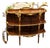 Luxury French Open Console Table With Hand-Gilded Gold Leaf Details & Solid Wood Shelving For Sale