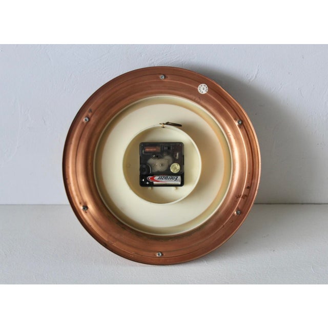 Vintage Mid-Century Korean Copper Brass Nautical Porthole-Style Wall Clock For Sale - Image 11 of 15