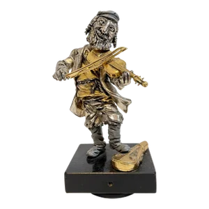 Frank Meisler Vintage Israeli Jerusalem Judaica Klezmer Musician Sculpture Frank Meisler