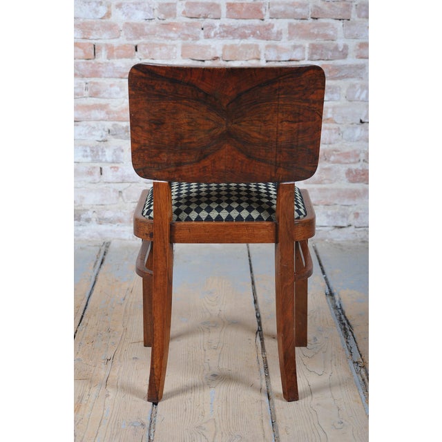 Vintage Art Deco Chairs in Beech and Walnut Veneer, Czech, 1920s, Set of 4 For Sale - Image 11 of 17