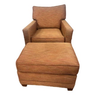 Modern Arm Chair and Ottoman by Hancock & Moore For Sale