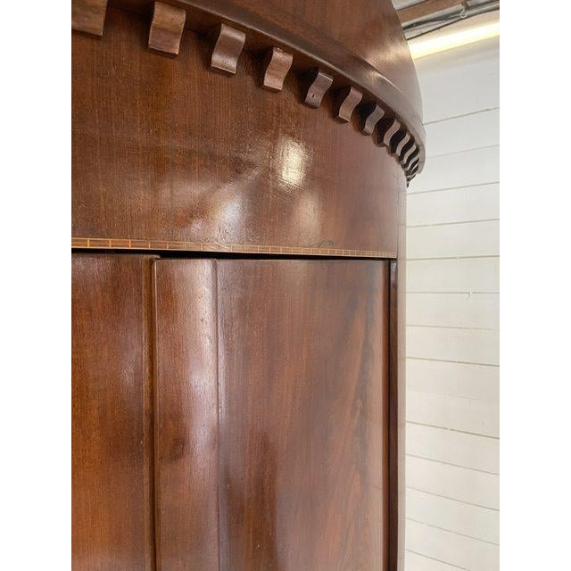 Antigue Biedermeier Corner Cabinet in Walnut Veneer, 1860s For Sale - Image 18 of 18