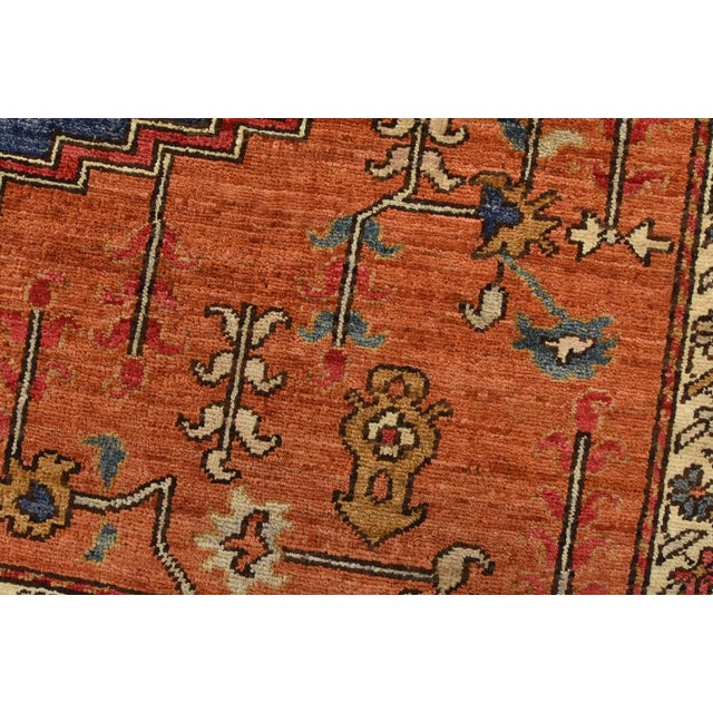 Ziegler Rug 8’2” X 10′ Orange Wool Tribal Hand-Knotted Oriental Carpet For Sale - Image 4 of 12
