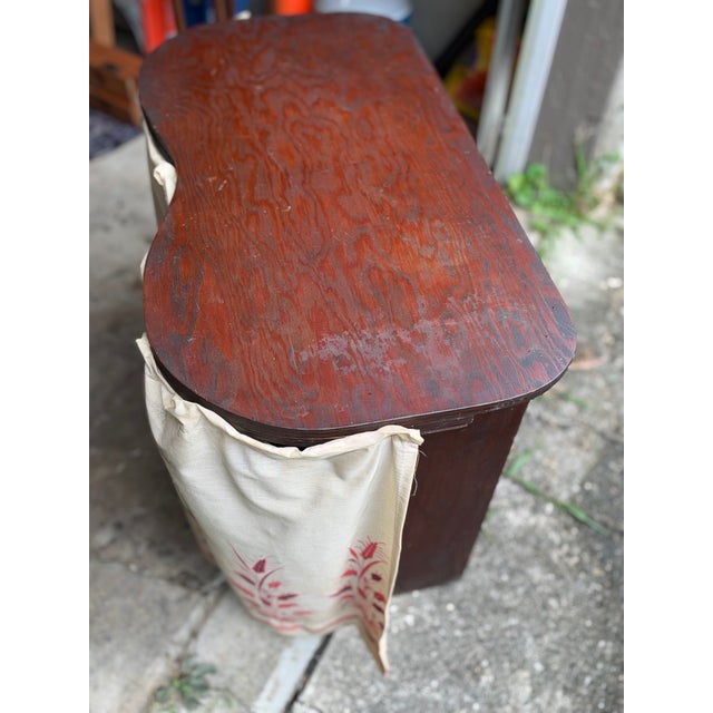 Vintage Mid-Century Kidney Shaped Dressing Table Vanity With Swinging Storage Arms For Sale - Image 10 of 13