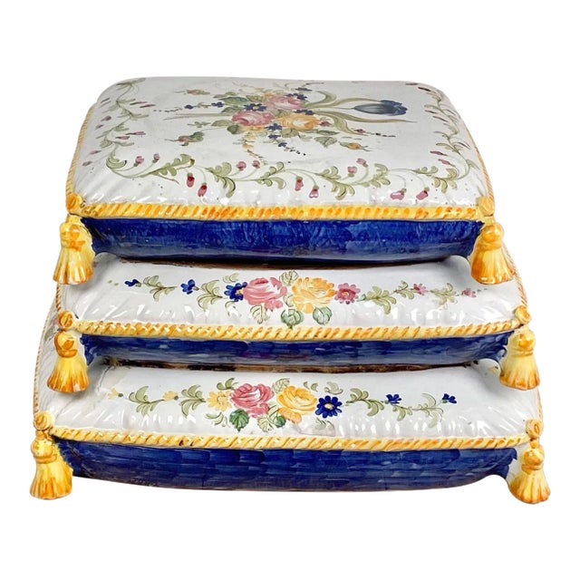 Faïence Footstool, France Circa 1910 For Sale
