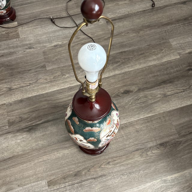 Late 20th Century Late 20th Century Porcelain Vase Table Lamps For Sale - Image 5 of 10
