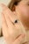 Signet Ring With Blue Sapphire East-West Gypsy Set Gemstone Size 6 For Sale - Image 4 of 12