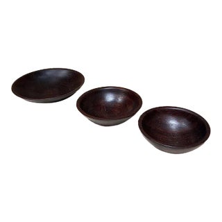 2017 Handcrafted Rosewood Three Bowl Set Signed Adw For Sale