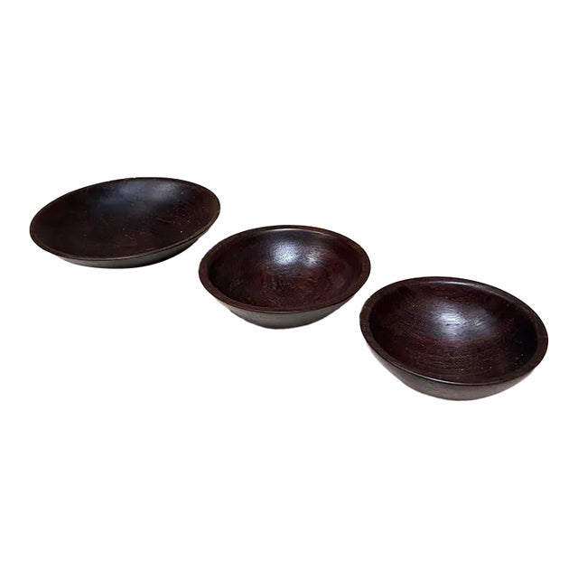 2017 Handcrafted Rosewood Three Bowl Set Signed Adw For Sale