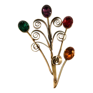 Joseff of Hollywood Seacutter Floral Spray Statement Brooch