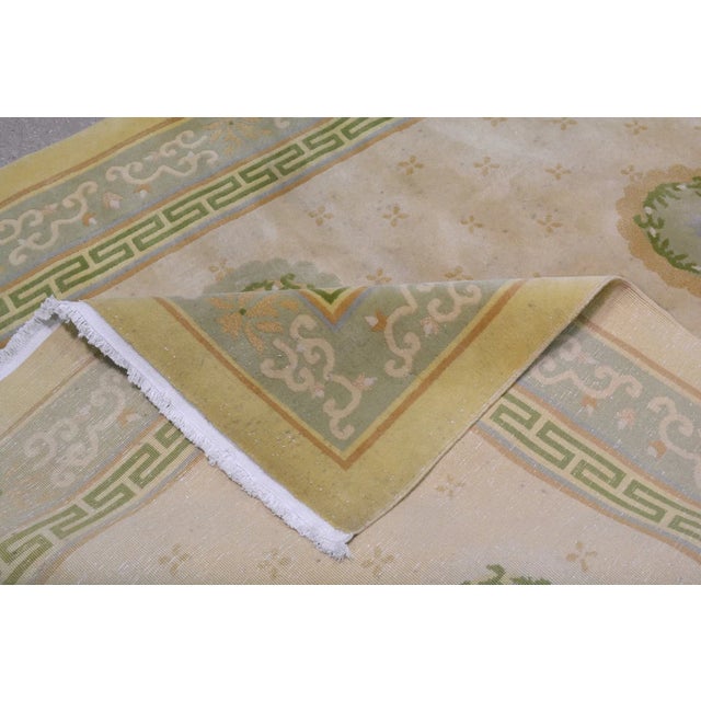 1960s Vintage Chinese Art Deco Hand Knotted Wool Rug,6'2'' X 20'10'' For Sale - Image 5 of 5