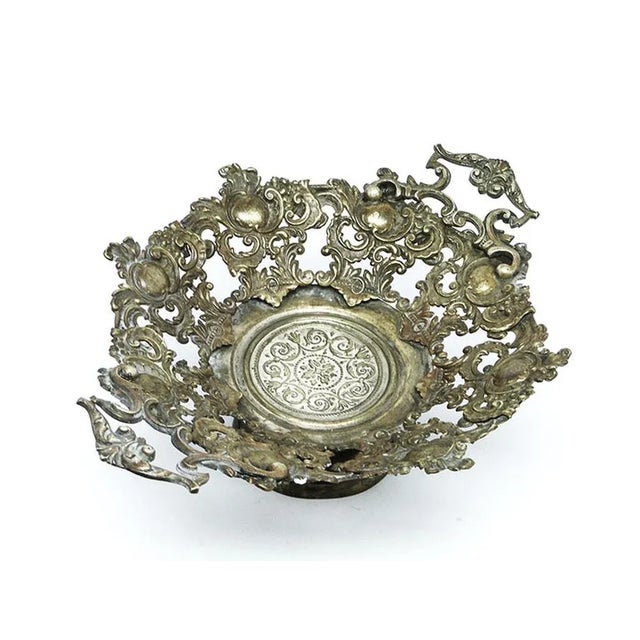 Brown Biedermeier Bowl on Stand, Former Austro-Hungarian Empire, 1900s For Sale - Image 8 of 9