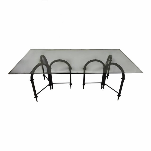 Contemporary Global Views 84”x44” Acquedotto Iron and Glass Dining Table For Sale - Image 3 of 9