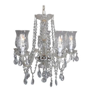 Vintage Italian Cut Crystal and Chrome Chandelier, 20th Century For Sale